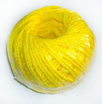 Фото Шнур текстильный полипропилен 1,5мм, желтый (50м) 1